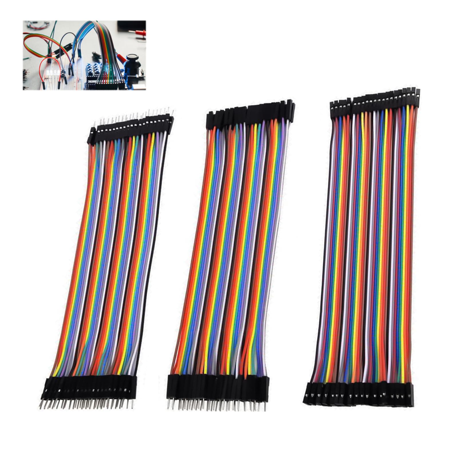 120 Pièces Câbles Jumper Multicolores 2,54 mm x 20cm pour Prototypage Arduino
Câbles Jumper 2,54 mm x 20cm 40 Pin 3 en 